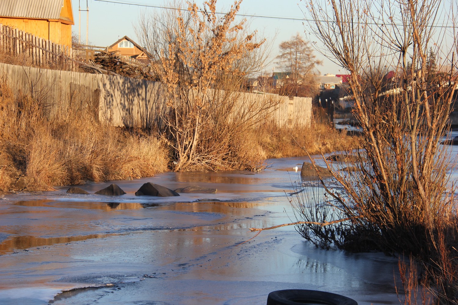 Река Арамилка и местный пруд начали покрываться первым льдом — смотрите, как красиво это выглядит на фоне солнечной погоды! Река Арамилка и местный пруд начали покрываться первым льдом — смотрите, как красиво это выглядит на фоне солнечной погоды!
